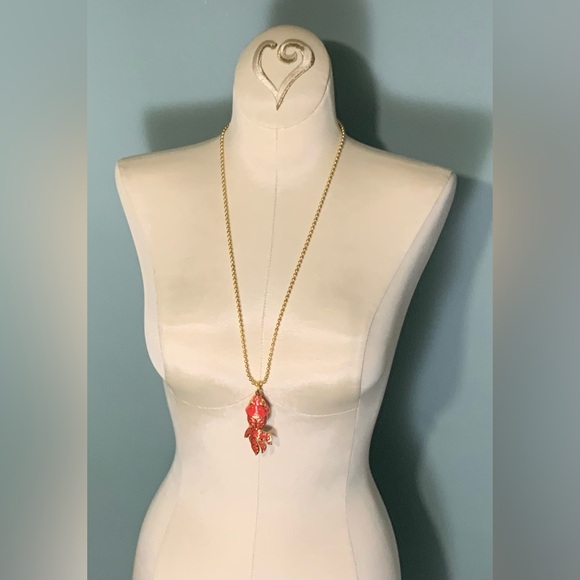 NWOT🌟COACH Koi Fish Pendant Necklace VERY RARE Coral - Picture 9 of 11